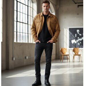 Dakota Fleece Lined Brown  Weight Duck Snap Button Shirt